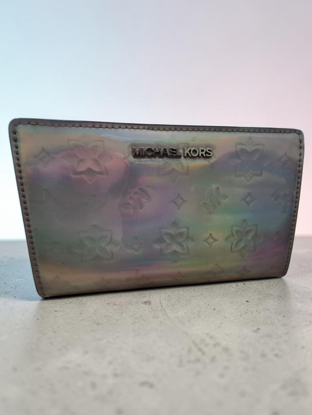 Michael Kors Jet Set Limited-Ed. Holographic Iridescent Floral Embossed Wallet